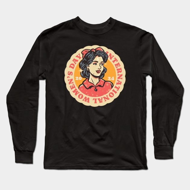 international womens day 2024 - retro Long Sleeve T-Shirt by Cybord Design